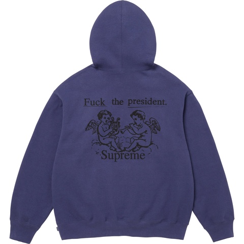 Supreme President Hooded Sweatshirt - Washed Navy