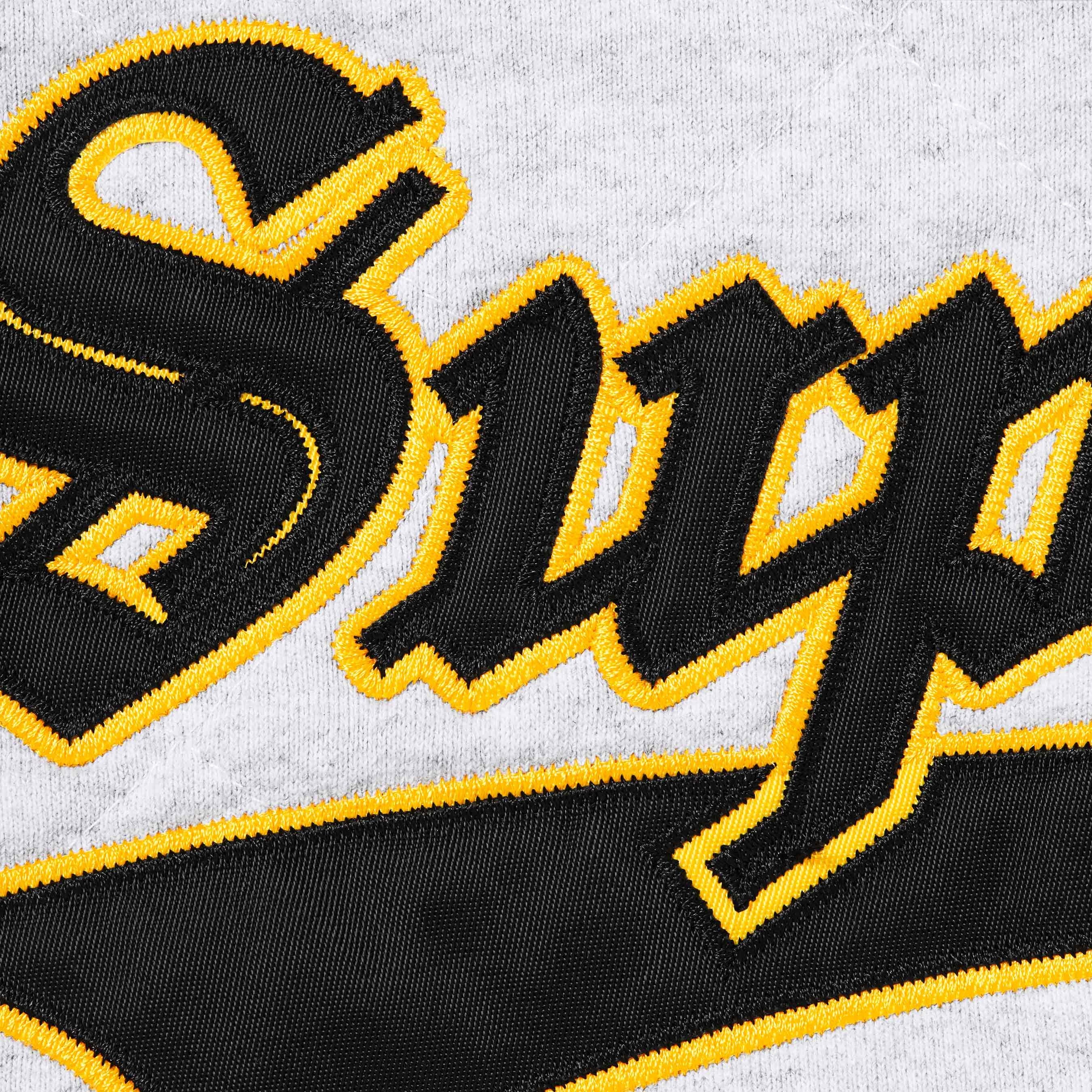 Supreme Quilted Zip Up Hooded Sweatshirt (FW25) - Ash Grey - $188