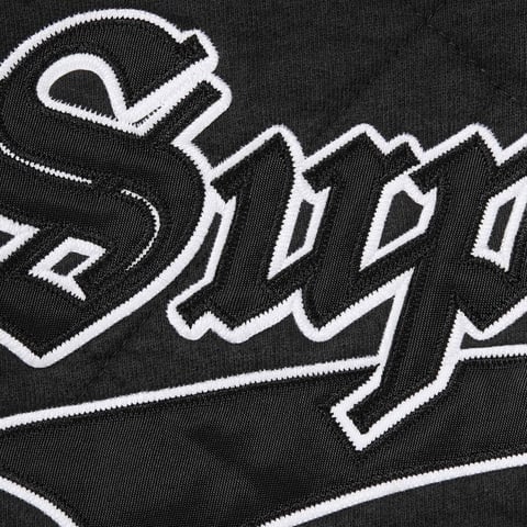 Supreme Quilted Zip Up Hooded Sweatshirt - Black
