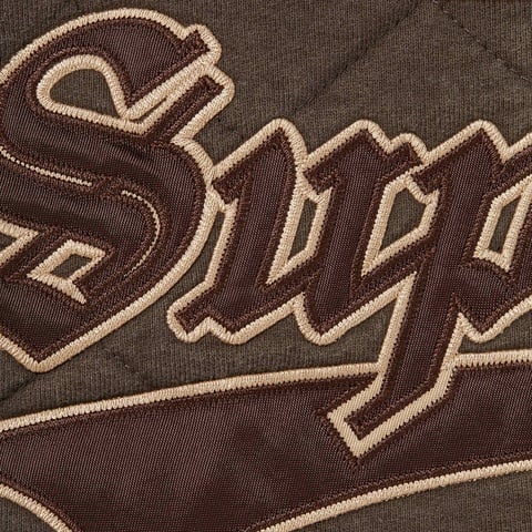 Supreme Quilted Zip Up Hooded Sweatshirt - Dark Brown