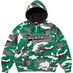 Supreme Quilted Zip Up Hooded Sweatshirt (FW25) - Green Camo