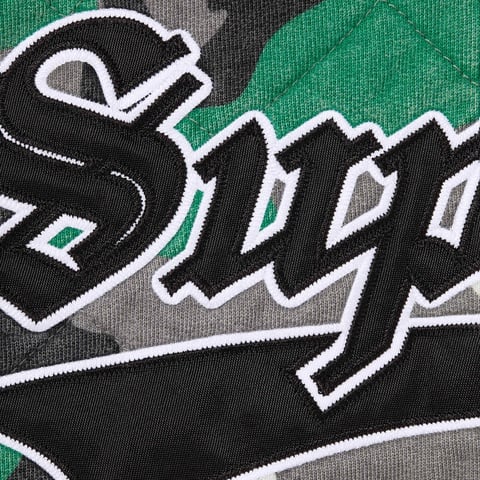 Supreme Quilted Zip Up Hooded Sweatshirt - Green Camo