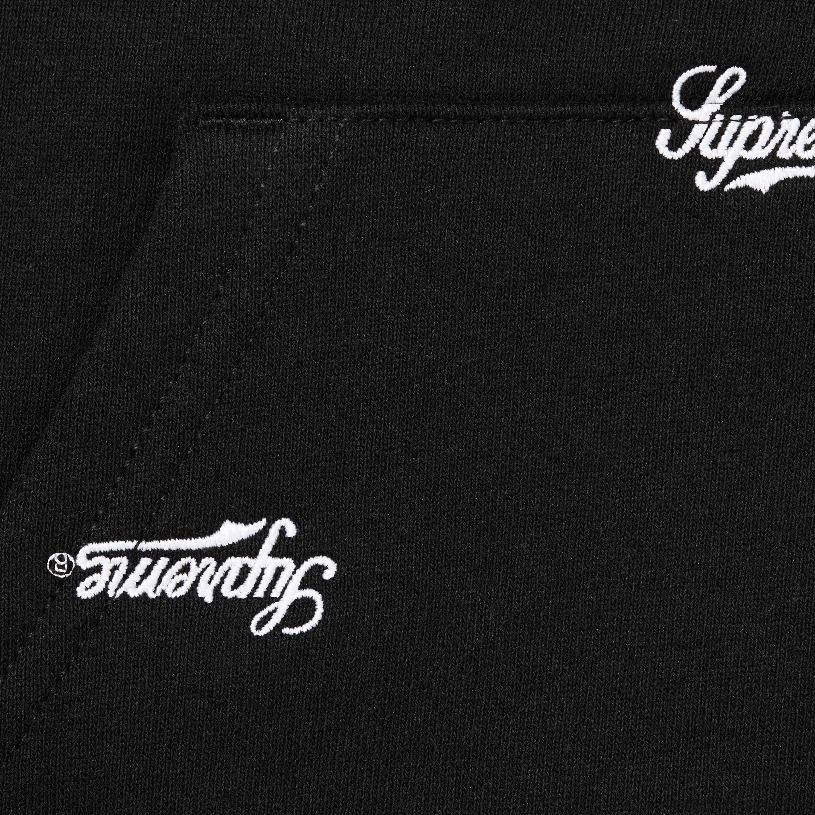 Supreme Repeat Script Zip Up Hooded Sweatshirt (FW25) - Black - $178