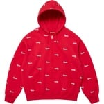Supreme Repeat Script Zip Up Hooded Sweatshirt (FW25) - Red