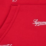 Supreme Repeat Script Zip Up Hooded Sweatshirt (FW25) - Red