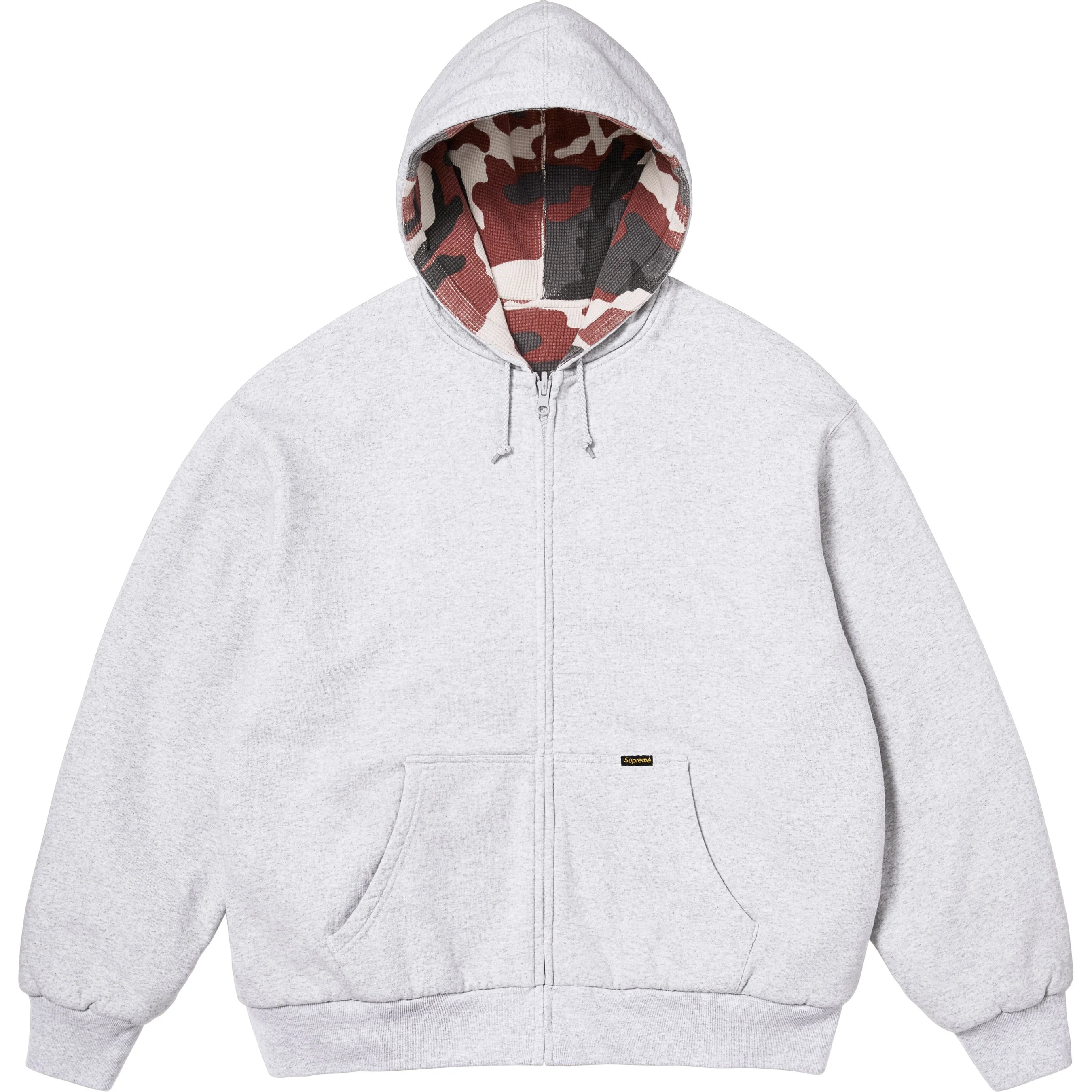 Supreme Reversible Work Zip Up Hooded Sweatshirt (FW25) - Ash Grey - $168