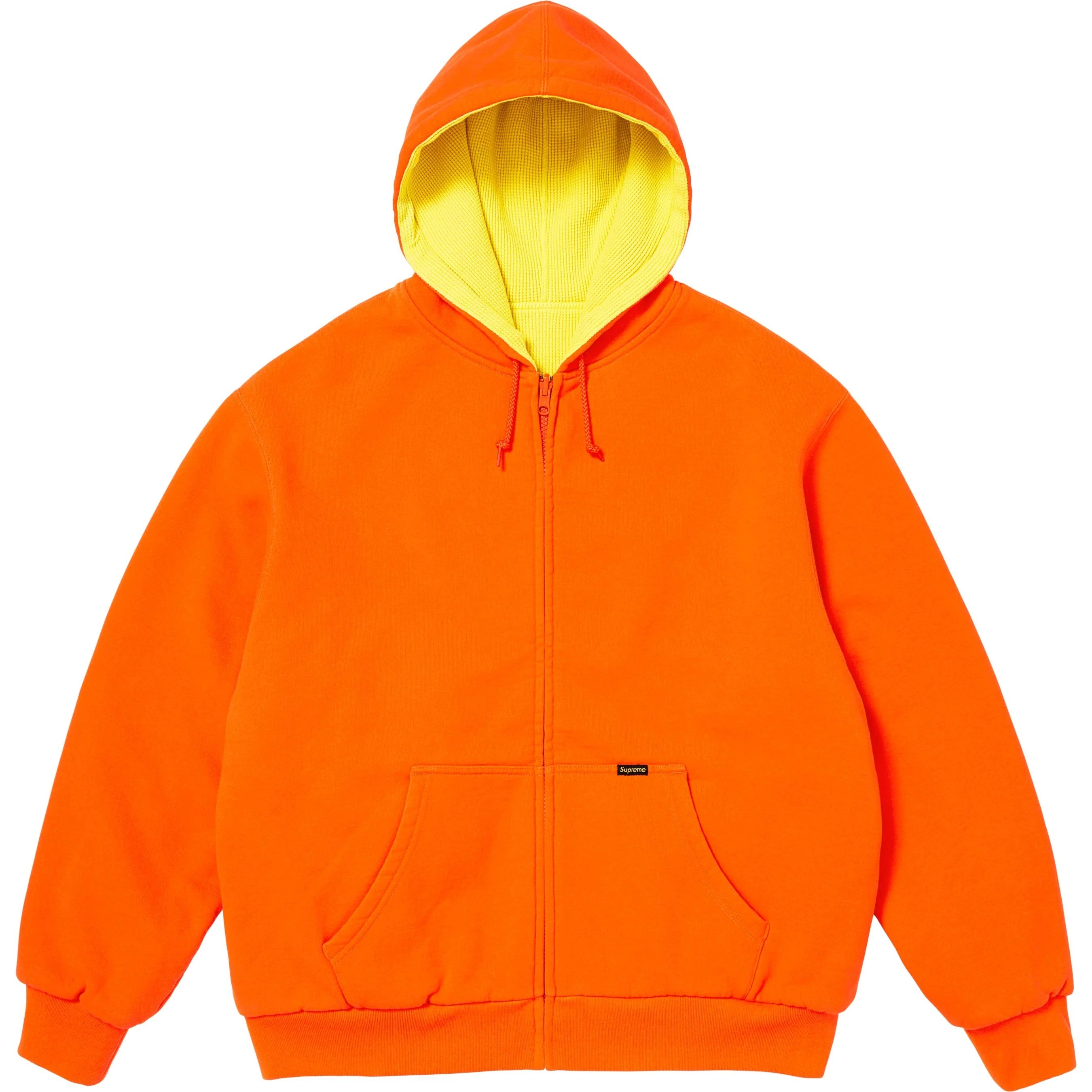Supreme Reversible Work Zip Up Hooded Sweatshirt (FW25) - Bright Orange - $168