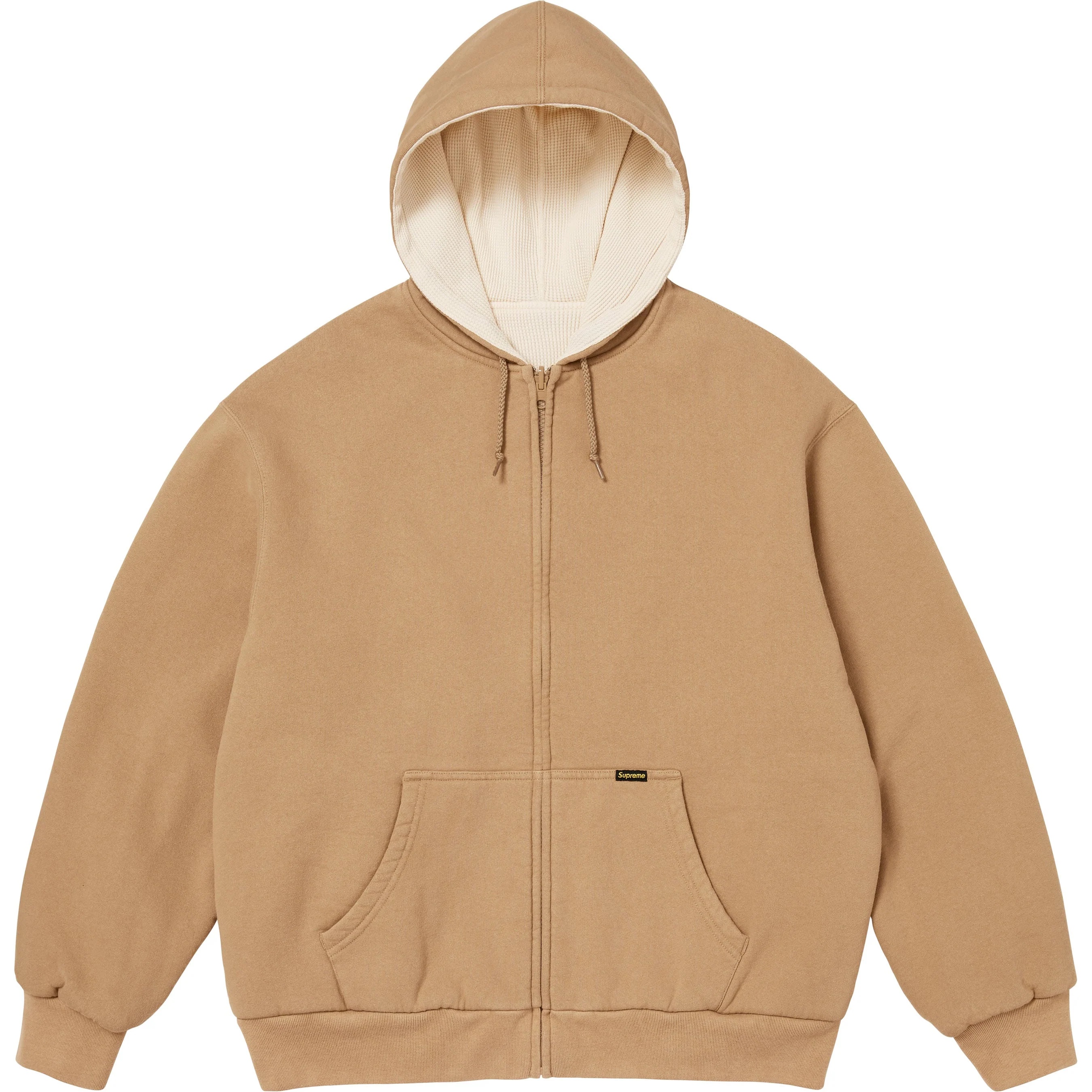 Supreme Reversible Work Zip Up Hooded Sweatshirt (FW25) - Light Tan - $168