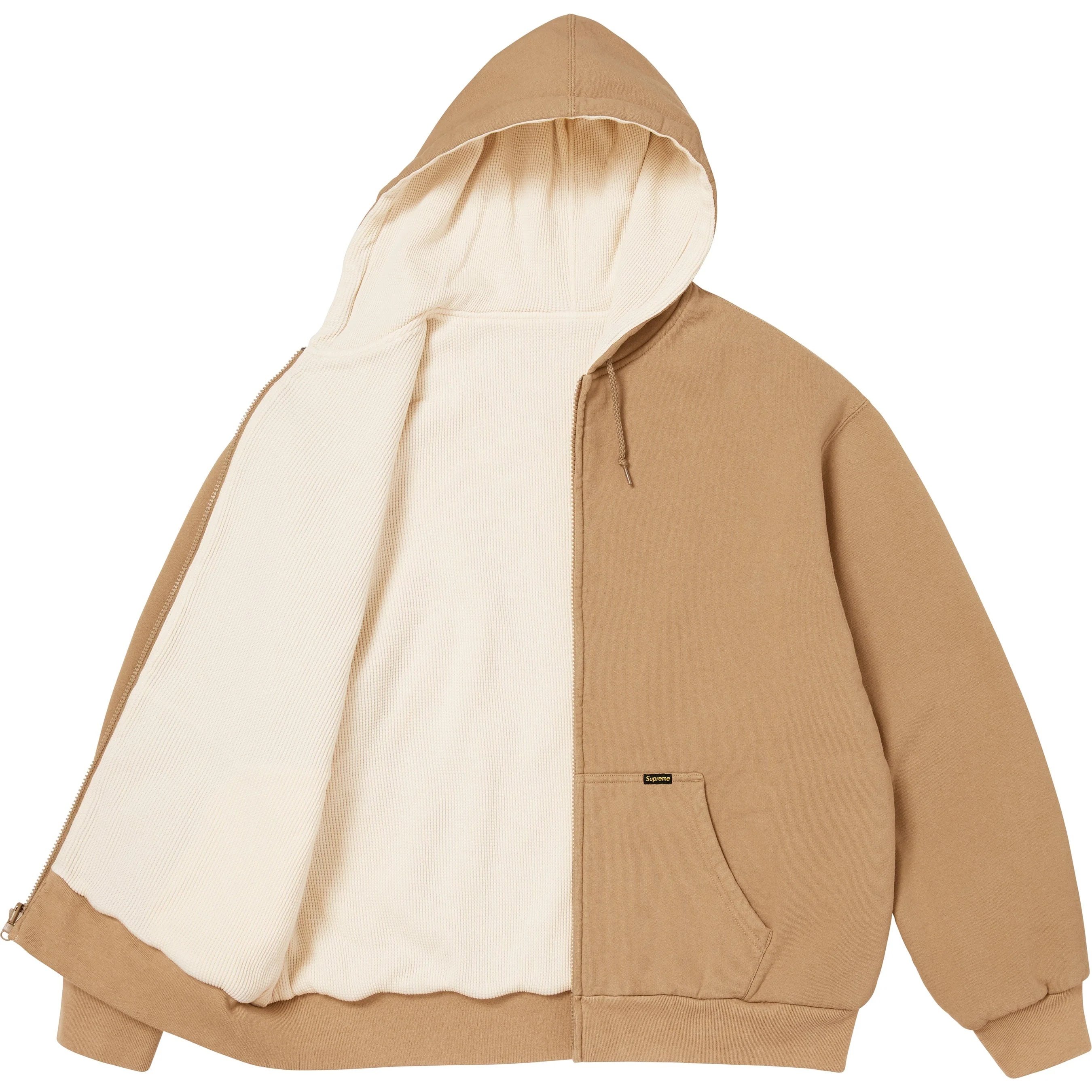Supreme Reversible Work Zip Up Hooded Sweatshirt (FW25) - Light Tan - $168