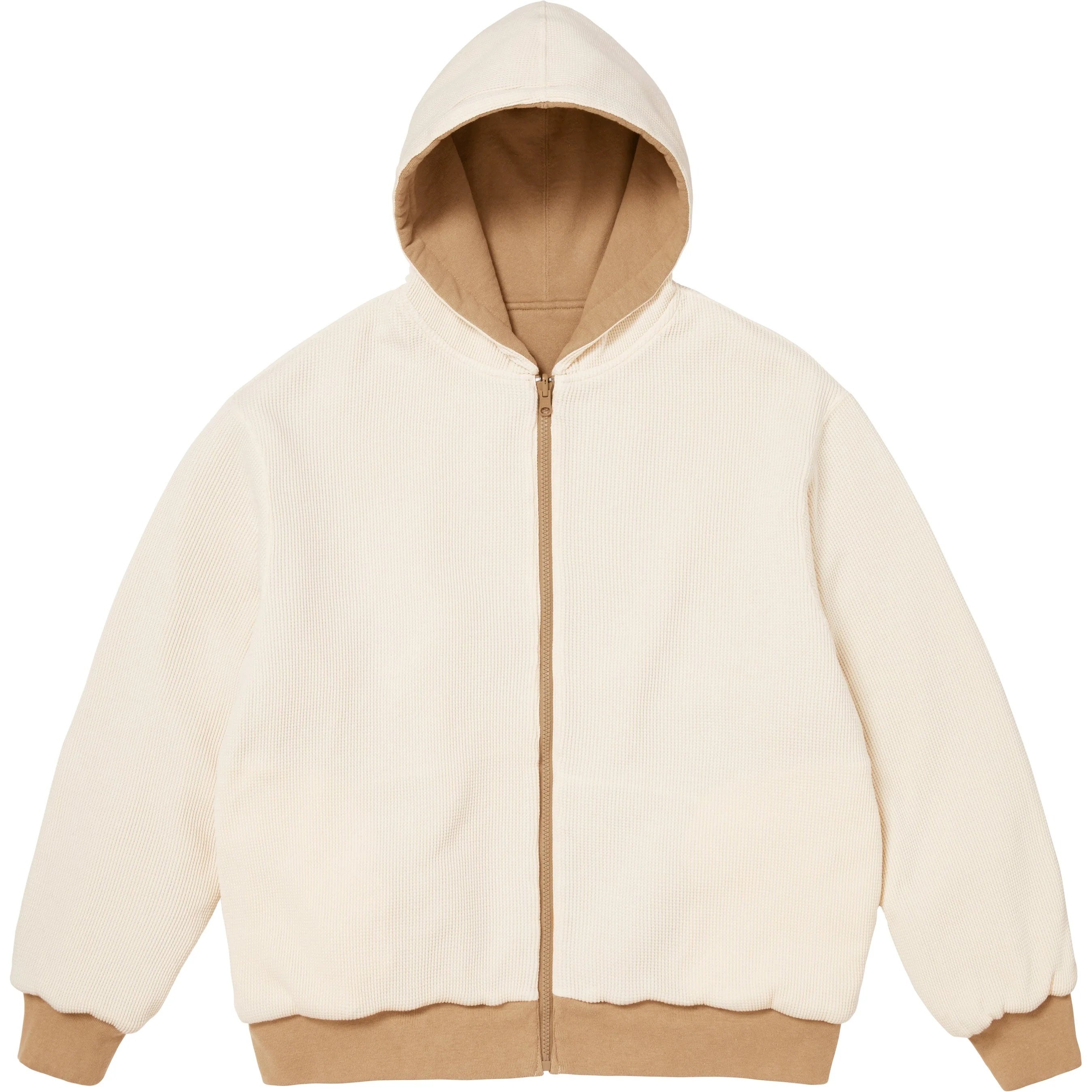 Supreme Reversible Work Zip Up Hooded Sweatshirt (FW25) - Light Tan - $168