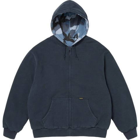 Supreme Reversible Work Zip Up Hooded Sweatshirt - Navy