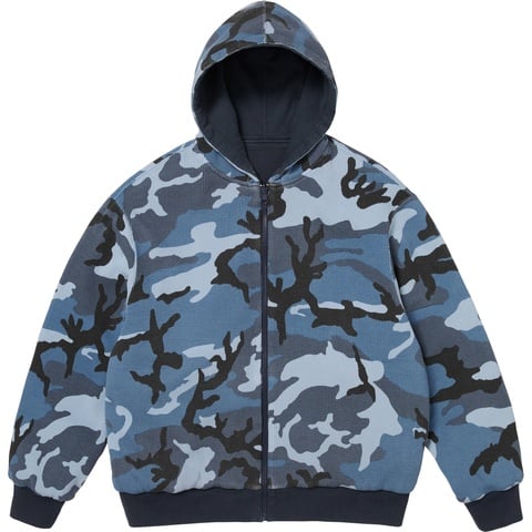Reversible Work Zip Up Hooded Sweatshirt - Supreme