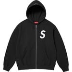 Supreme S Logo Zip Up Hooded Sweatshirt (FW25) - Black