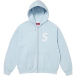 Supreme S Logo Zip Up Hooded Sweatshirt (FW25) - Light Blue