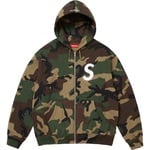 Supreme S Logo Zip Up Hooded Sweatshirt (FW25) - Woodland Camo