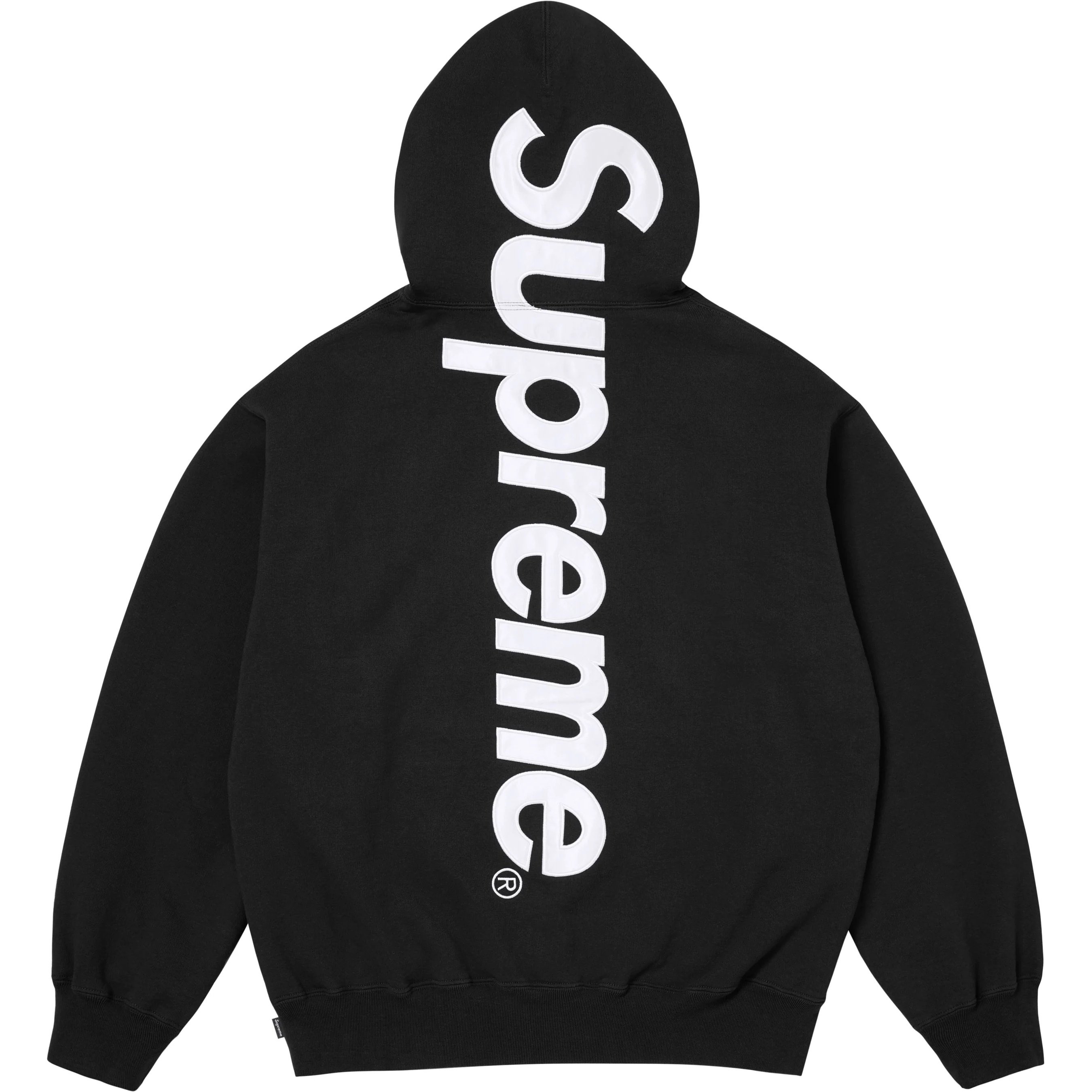 Supreme Satin Appliqué Hooded Sweatshirt (FW25) - $158