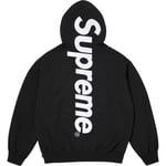Supreme Satin Appliqué Hooded Sweatshirt (FW25) - Black