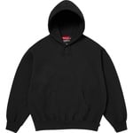 Supreme Satin Appliqué Hooded Sweatshirt (FW25) - Black