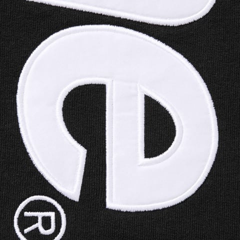 Supreme Satin Appliqué Hooded Sweatshirt - Black