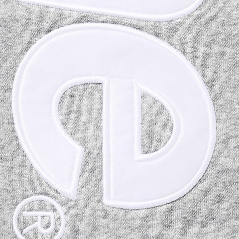 Supreme Satin Appliqué Hooded Sweatshirt - Heather Grey