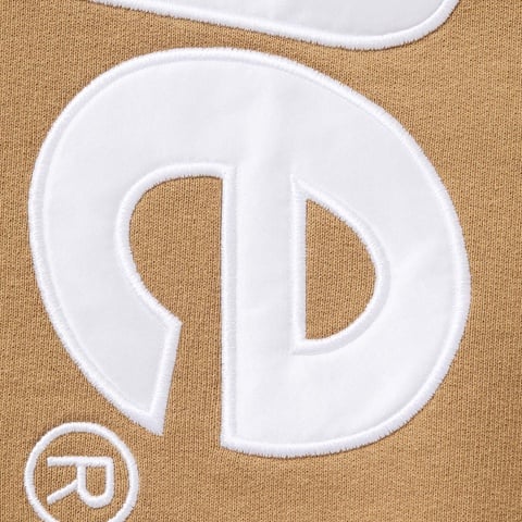 Supreme Satin Appliqué Hooded Sweatshirt - Light Tan