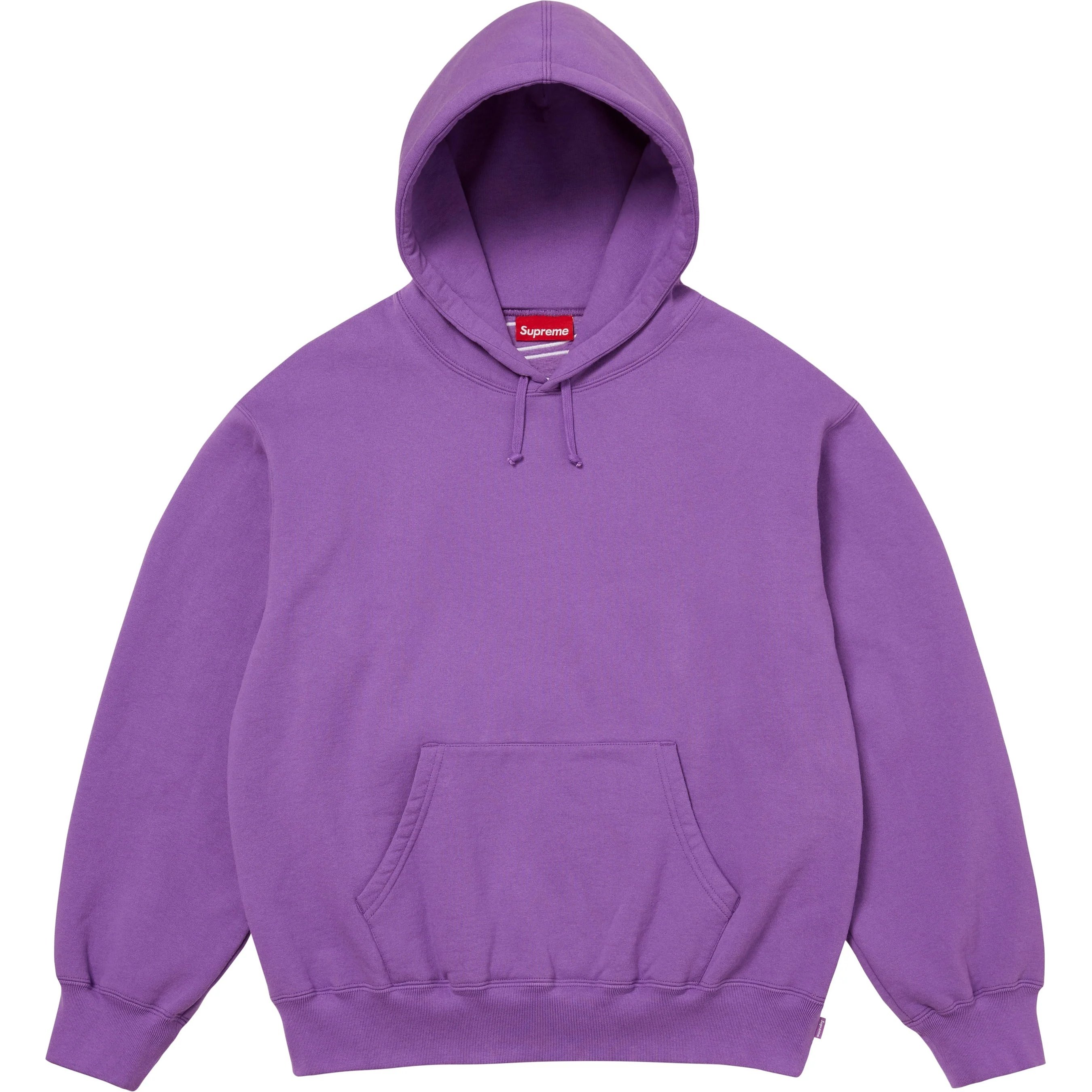 Supreme Satin Appliqué Hooded Sweatshirt (FW25) - Violet - $158