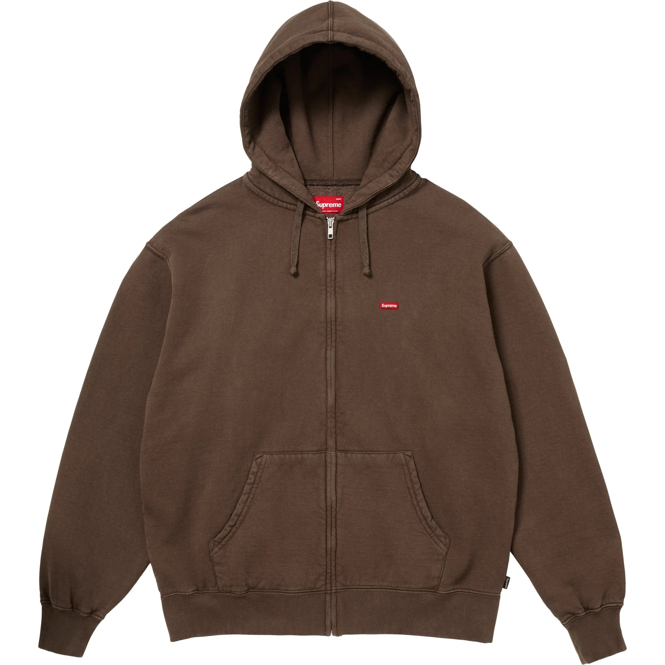 Supreme Small Box Zip Up Hooded Sweatshirt (FW25) - Dark Brown - $168