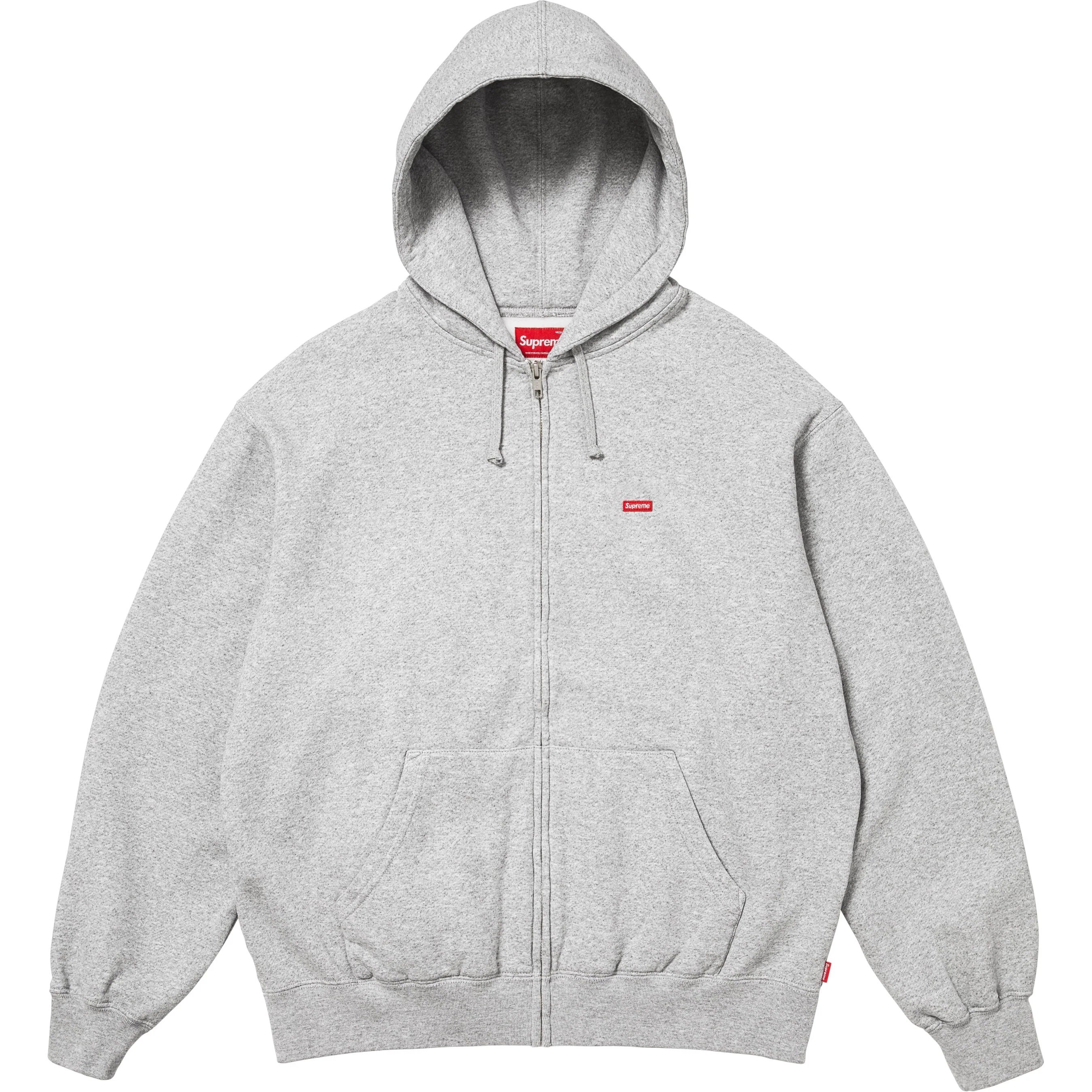 Supreme Small Box Zip Up Hooded Sweatshirt (FW25) - Heather Grey - $168