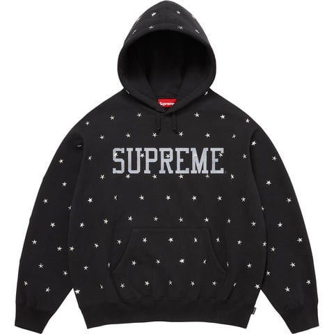 Supreme Stars Studded Hooded Sweatshirt - Black