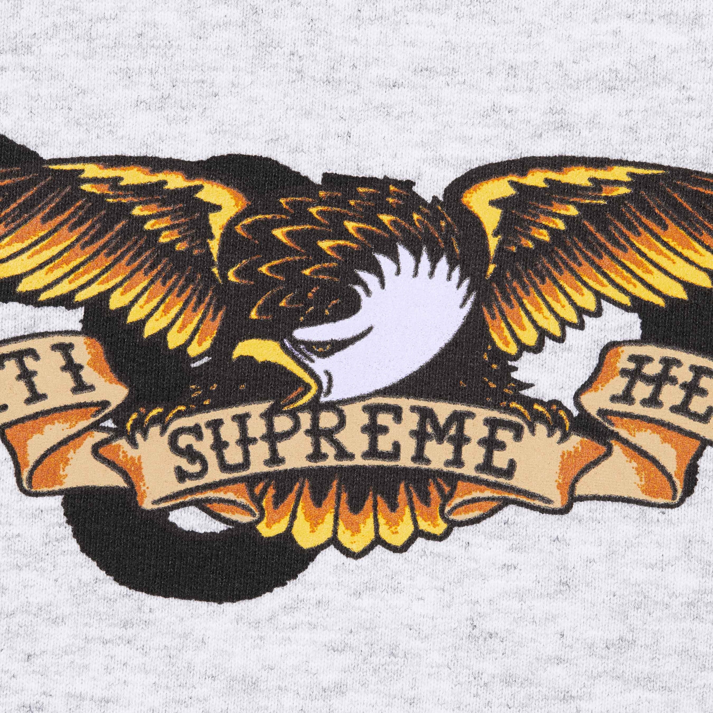 Supreme Supreme ANTIHERO Hooded Sweatshirt (FW25) - Ash Grey - $178