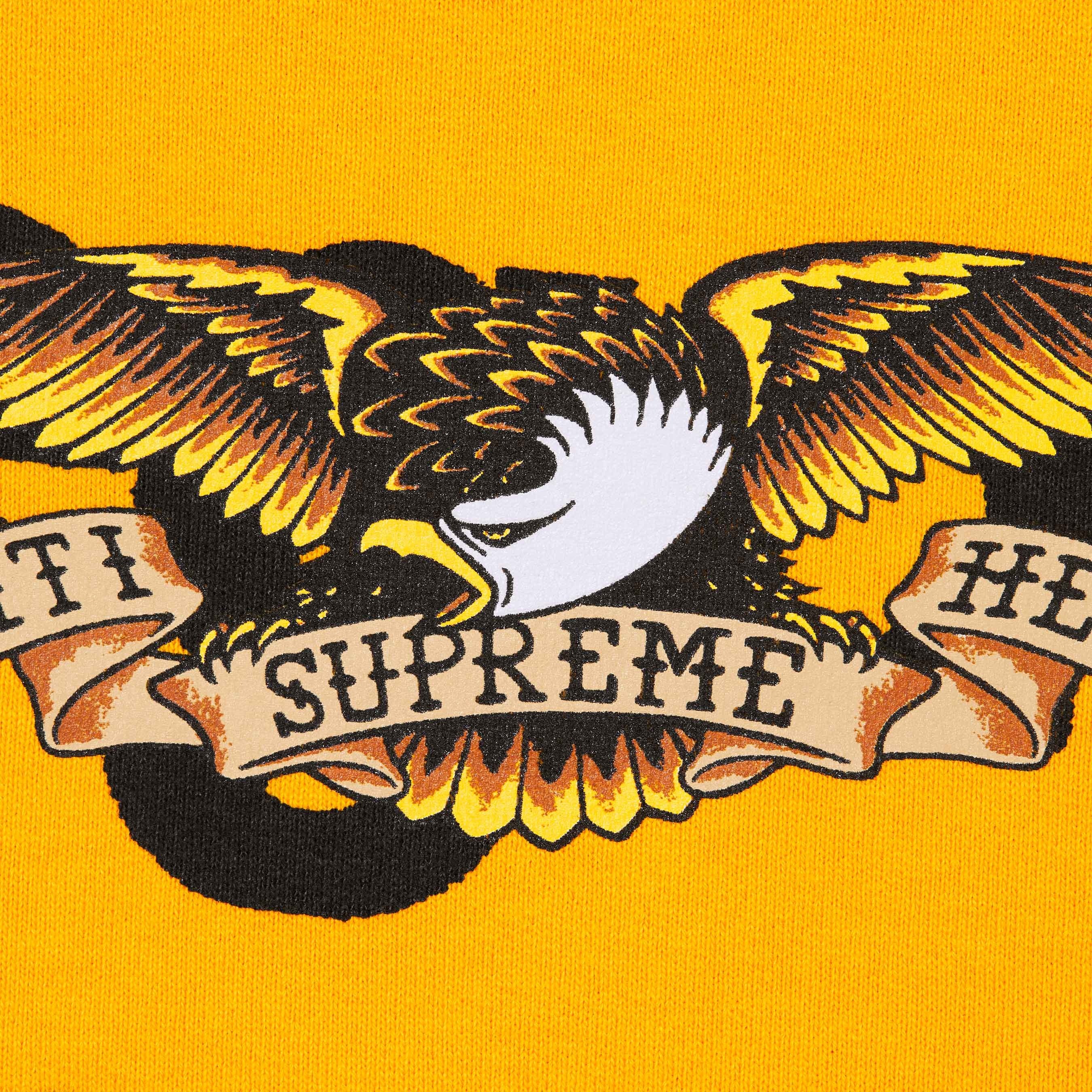 Supreme Supreme ANTIHERO Hooded Sweatshirt (FW25) - Bright Gold - $178