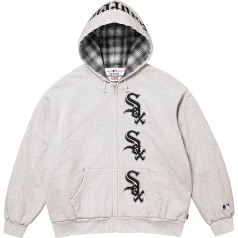 Supreme Supreme®/Chicago White Sox™ Zip Up Hooded Sweatshirt - Ash Grey