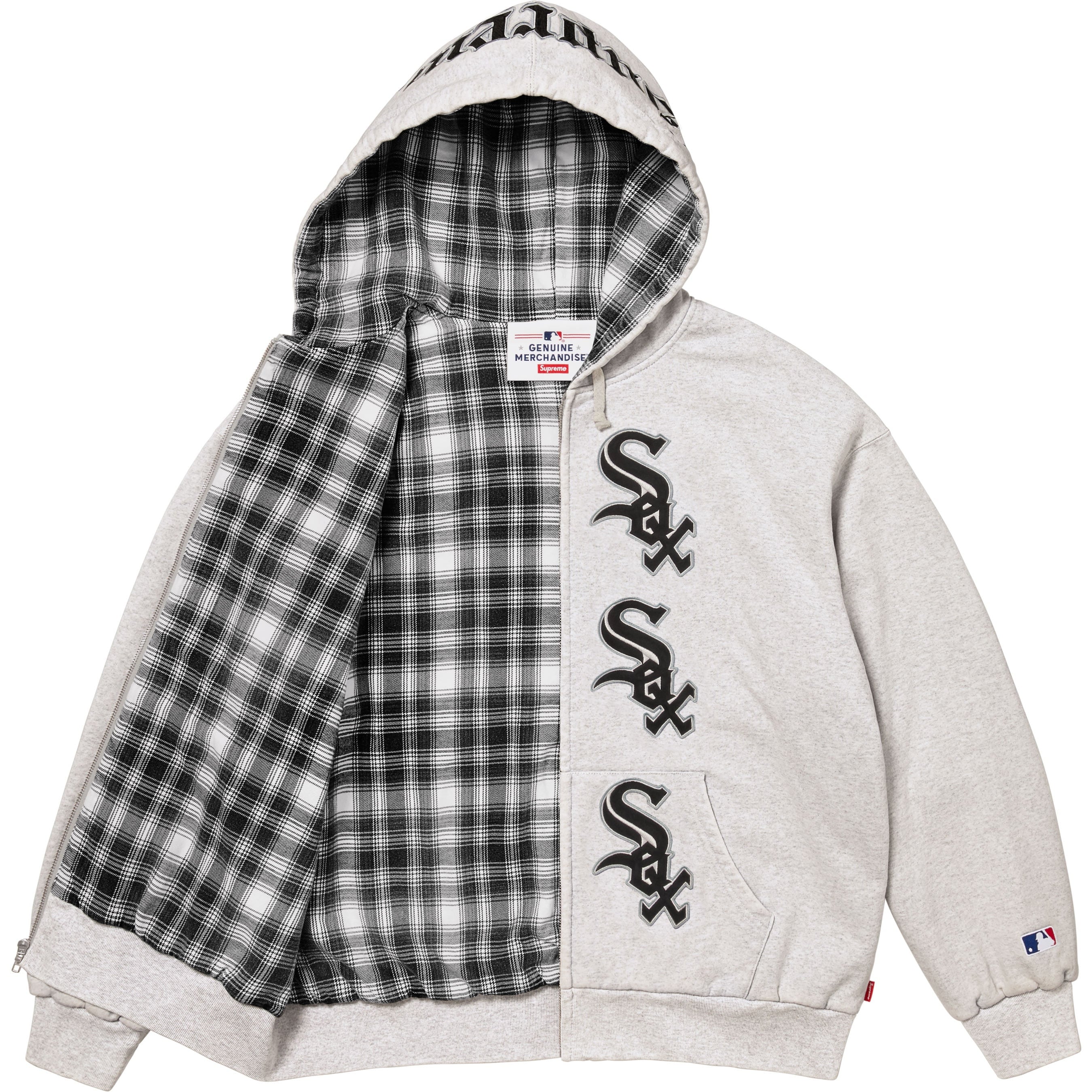 Supreme Chicago White Sox™ Zip Up Hooded Sweatshirt (FW25) - $218