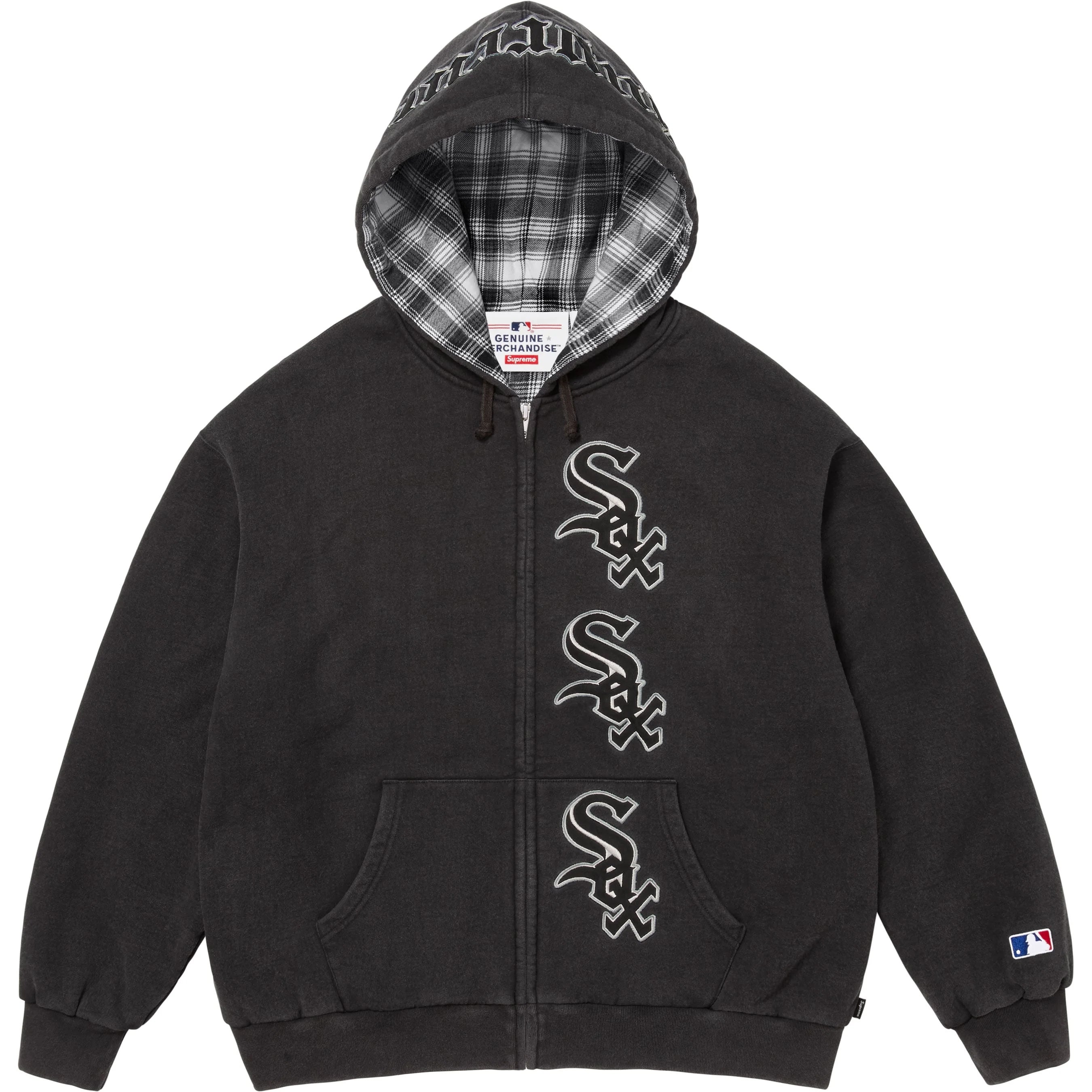 Supreme Supreme Chicago White Sox™ Zip Up Hooded Sweatshirt (FW25) - Black - $218