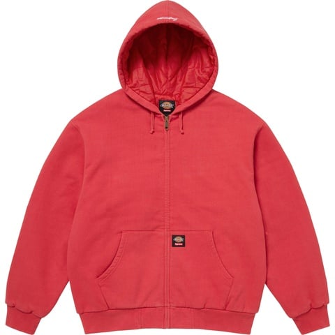 Supreme Supreme®/Dickies® Quilted Lined Zip Up Hooded Sweatshirt - Burnt Red