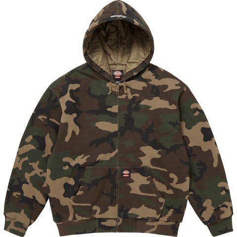 Supreme Supreme®/Dickies® Quilted Lined Zip Up Hooded Sweatshirt - Woodland Camo