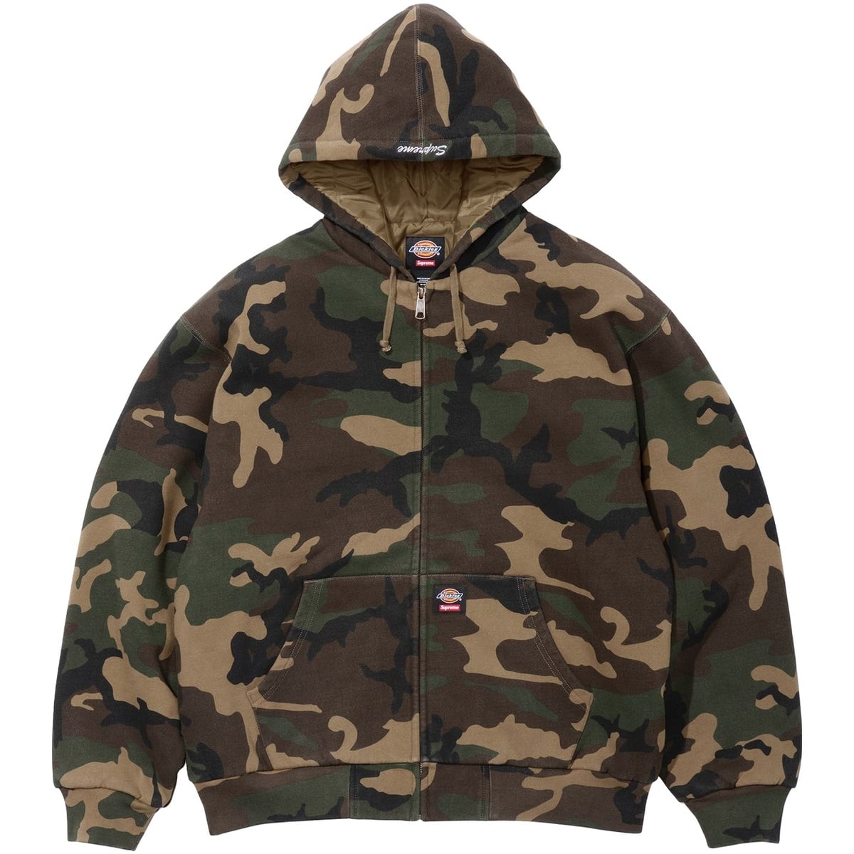 Supreme®/Dickies® Quilted Lined Zip Up Hooded Sweatshirt
