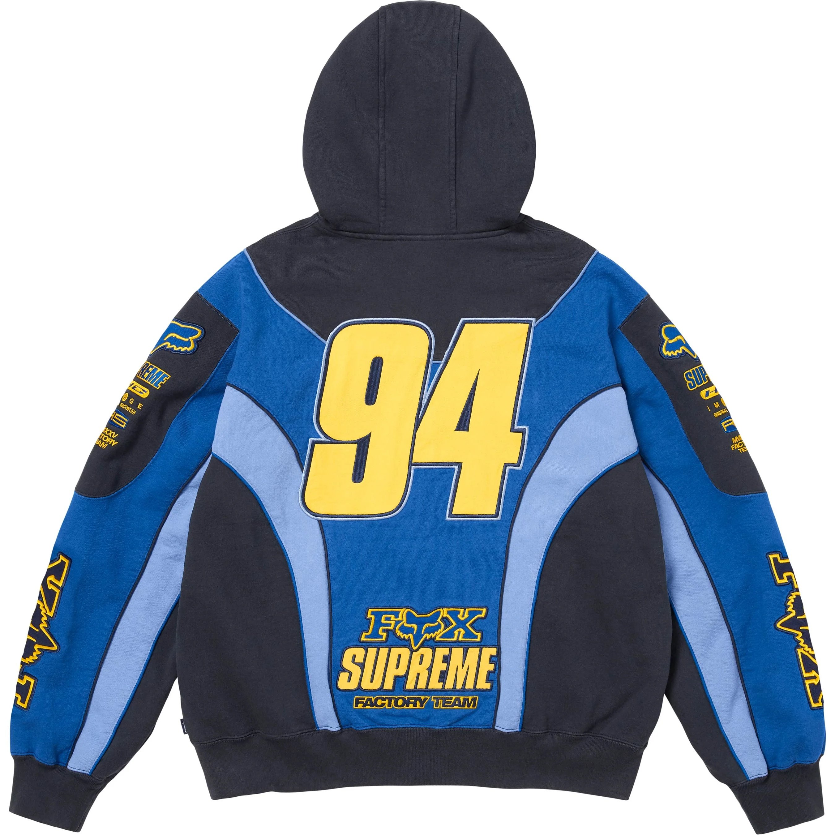 Supreme Supreme Fox Racing Zip Up Hooded Sweatshirt (FW25) - Navy - $198