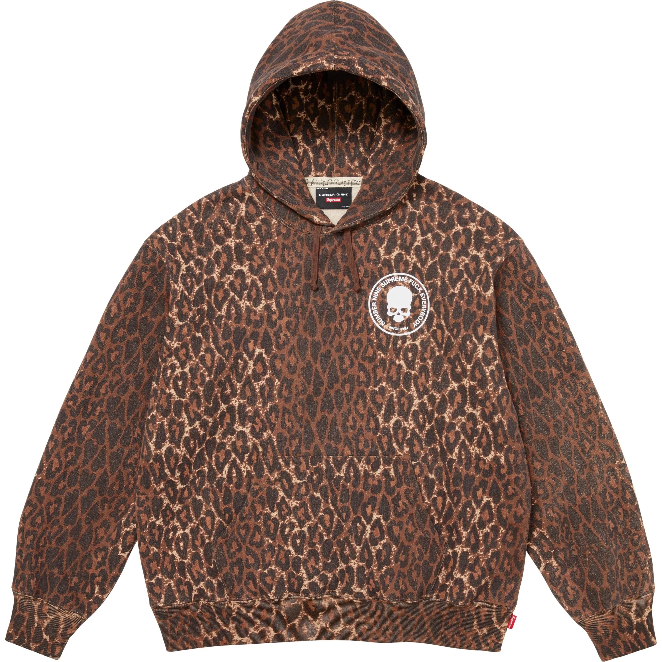 Supreme Supreme Number (N)ine Hooded Sweatshirt (FW25) - Leopard - $188