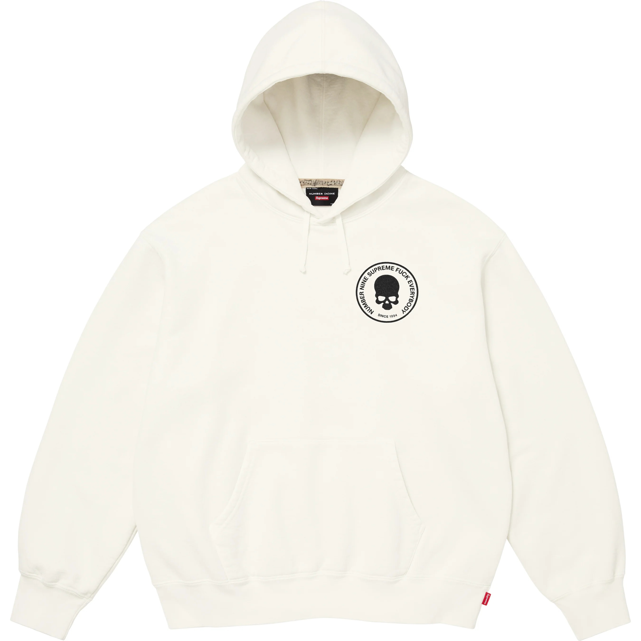 Supreme Supreme Number (N)ine Hooded Sweatshirt (FW25) - White - $188