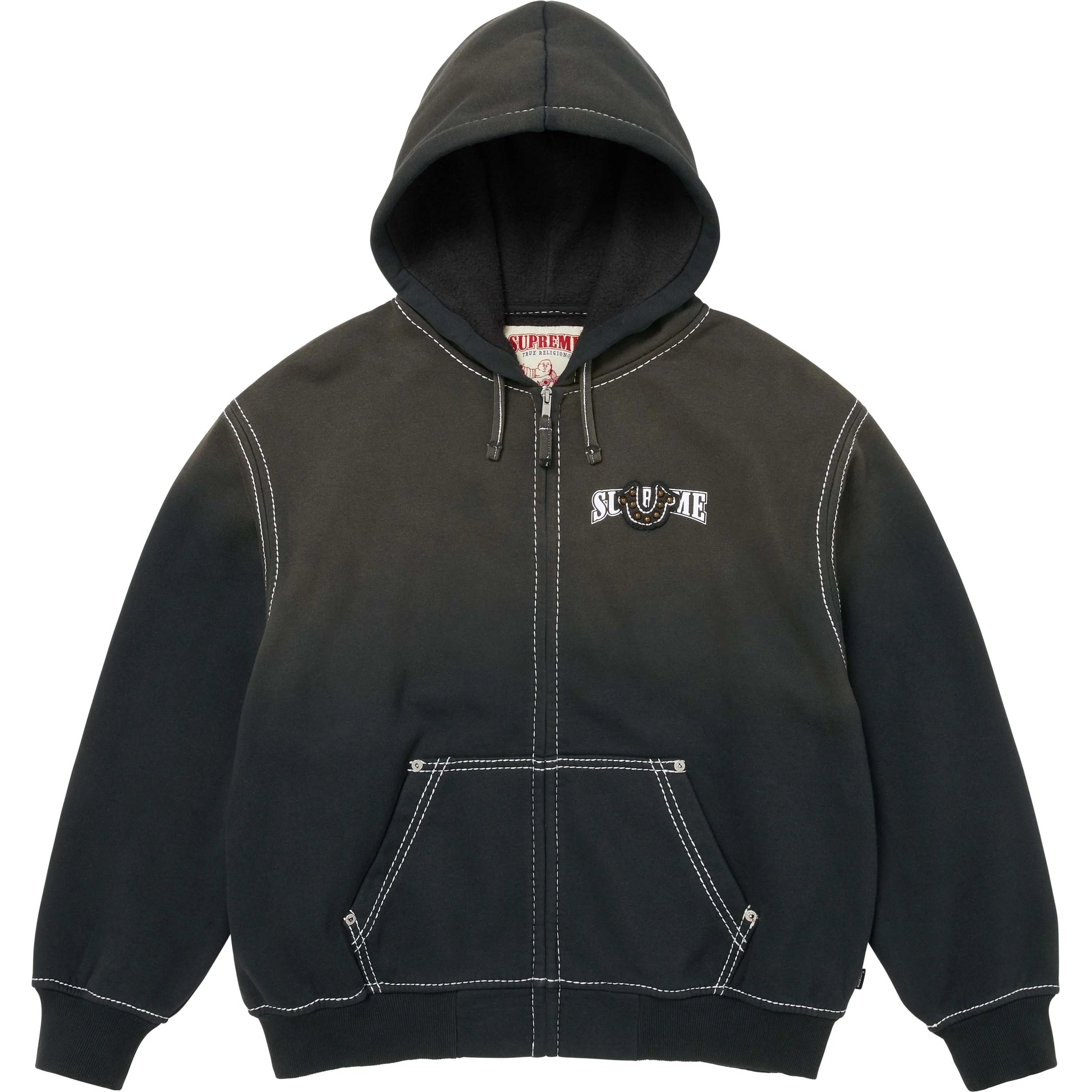 Supreme Supreme True Religion Zip Up Hooded Sweatshirt (FW25) - Black - $248