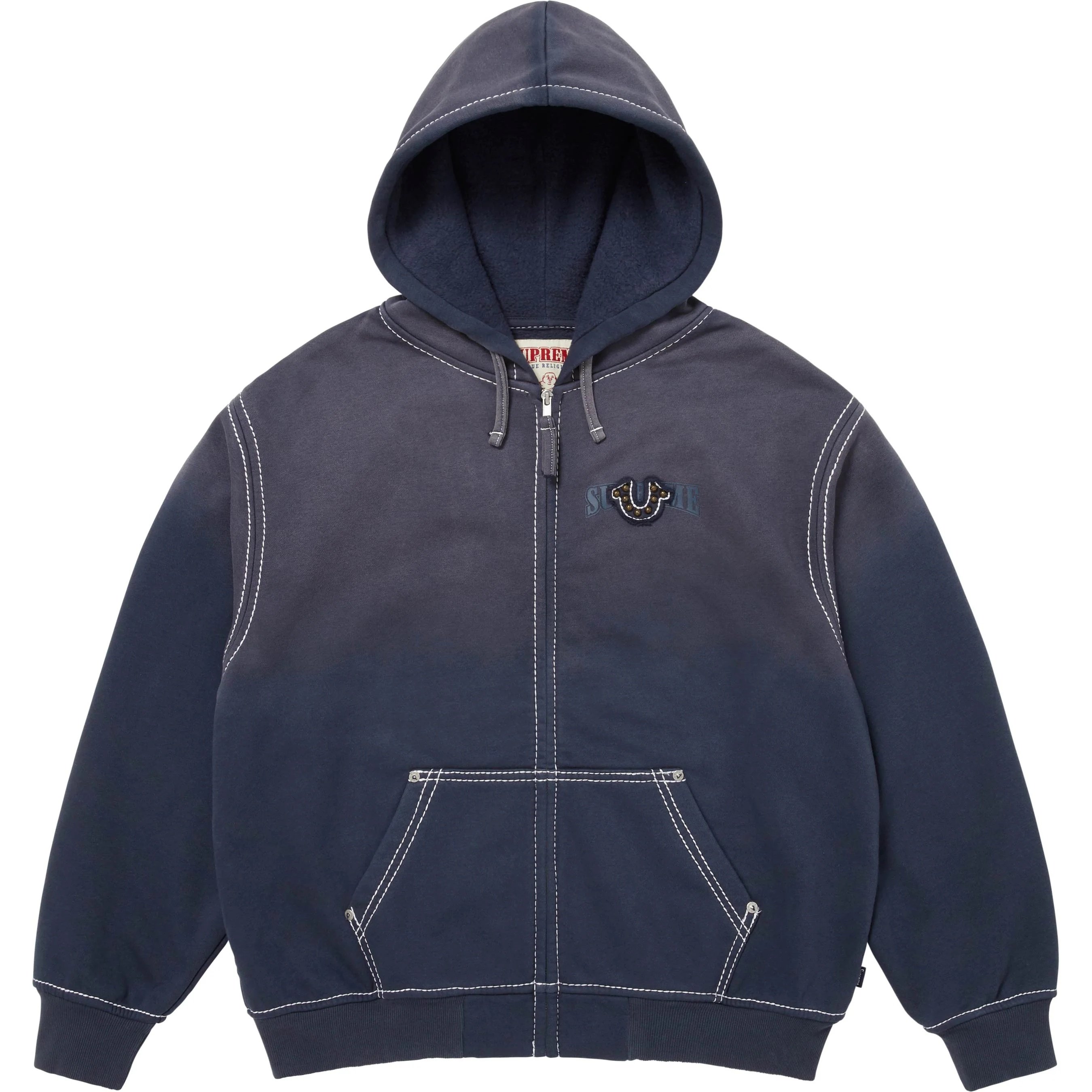 Supreme Supreme True Religion Zip Up Hooded Sweatshirt (FW25) - Navy - $248