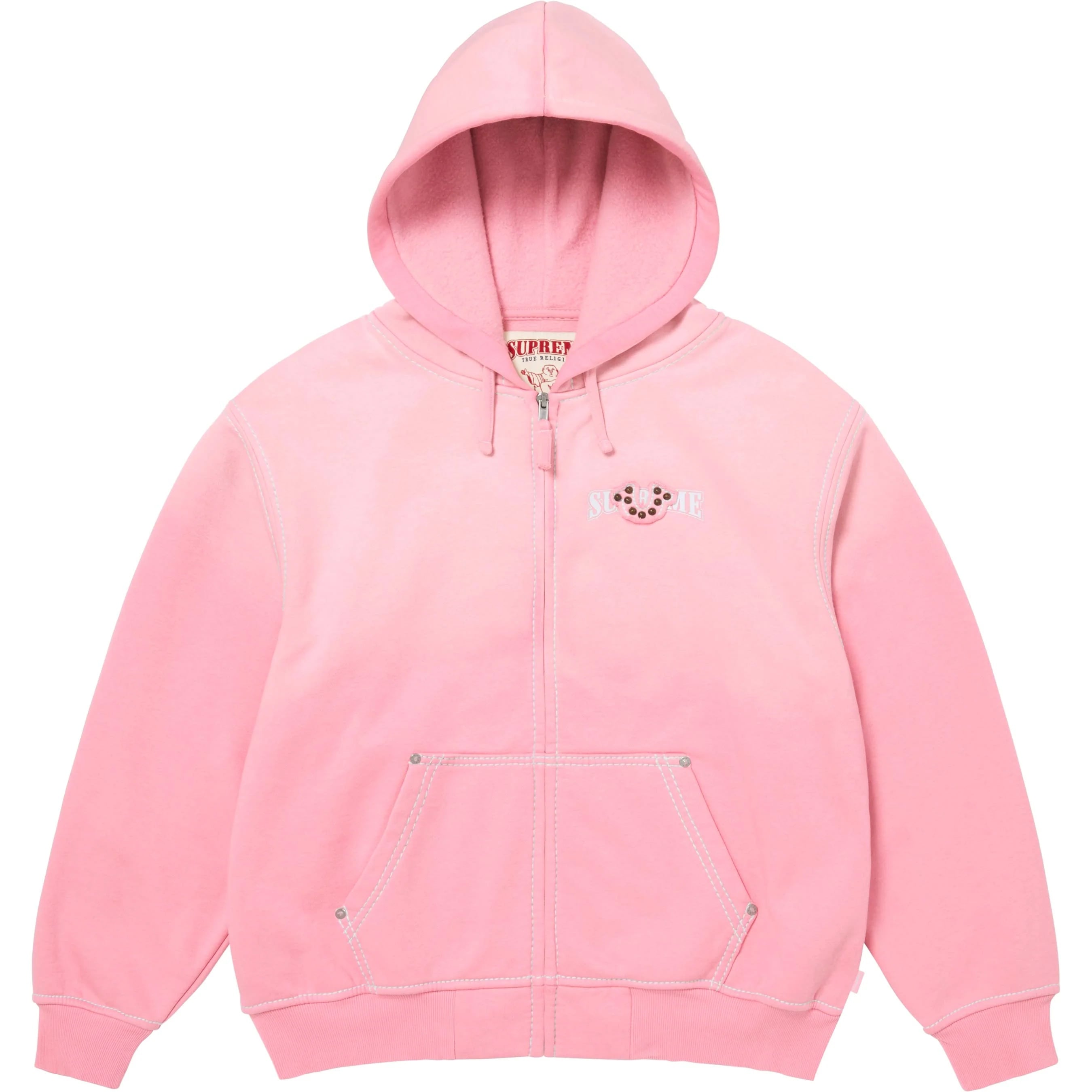 Supreme Supreme True Religion Zip Up Hooded Sweatshirt (FW25) - Pink - $248