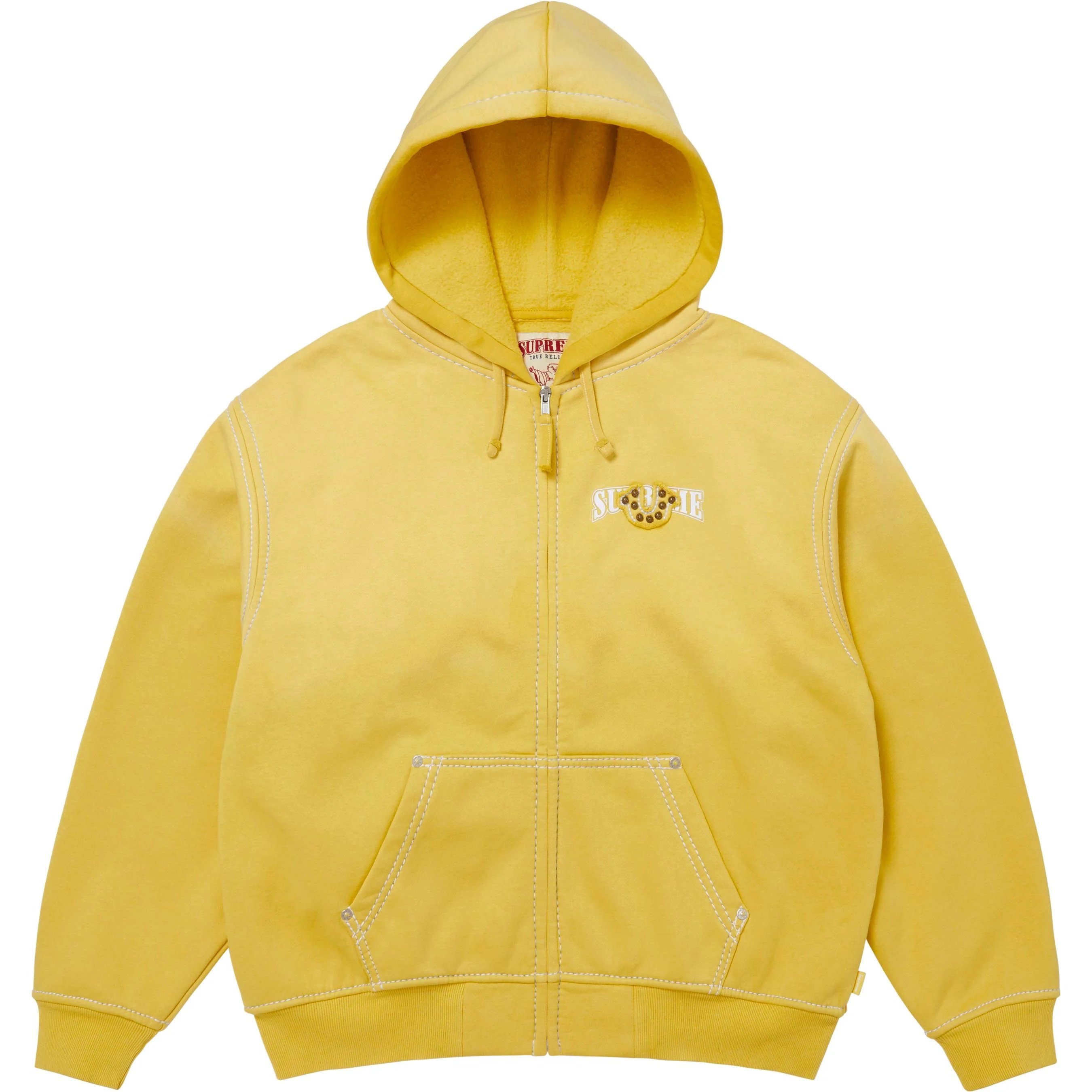 Supreme Supreme True Religion Zip Up Hooded Sweatshirt (FW25) - Yellow - $248