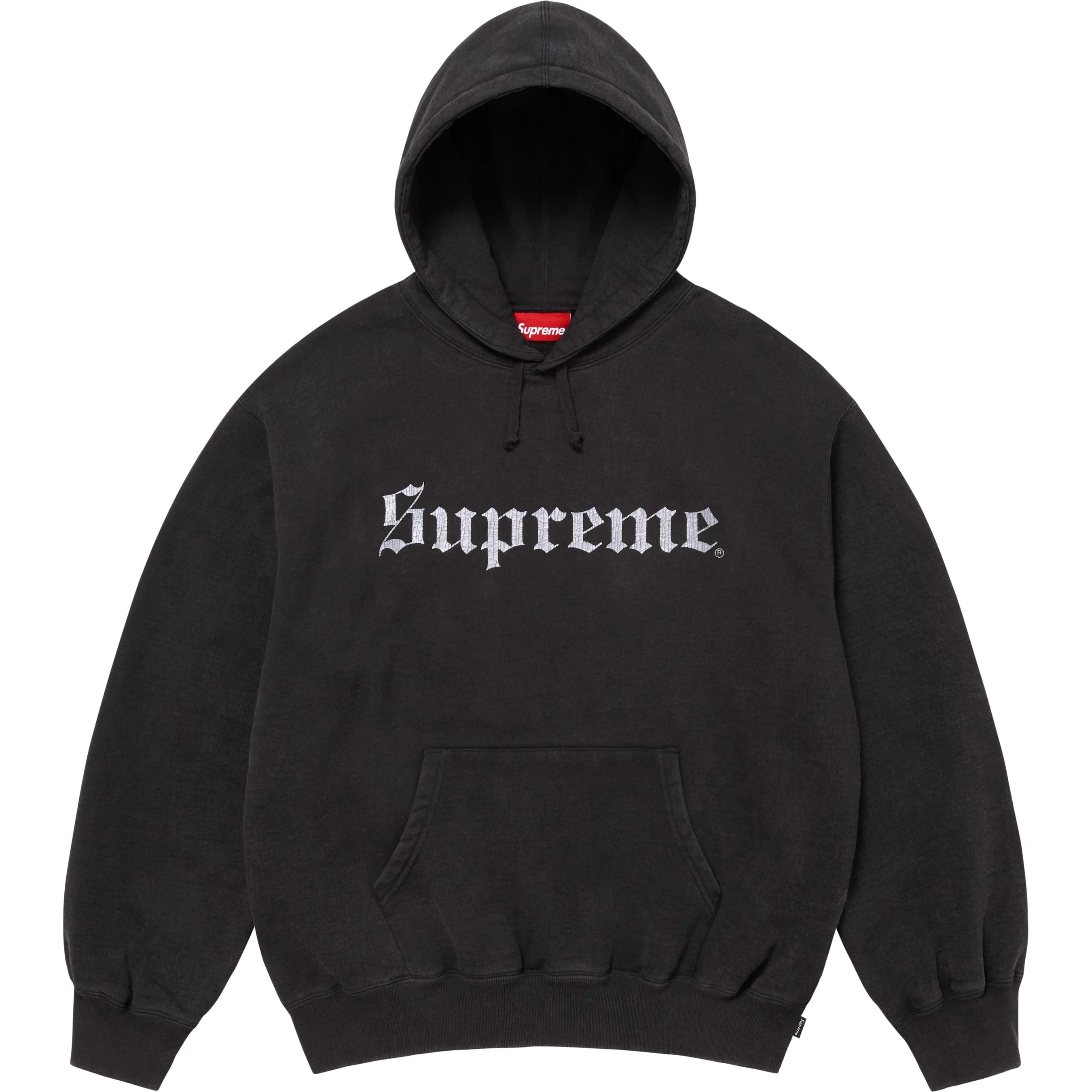 Supreme Washed Old English Hooded Sweatshirt (FW25) - $158