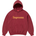Supreme Washed Old English Hooded Sweatshirt (FW25) - Cardinal