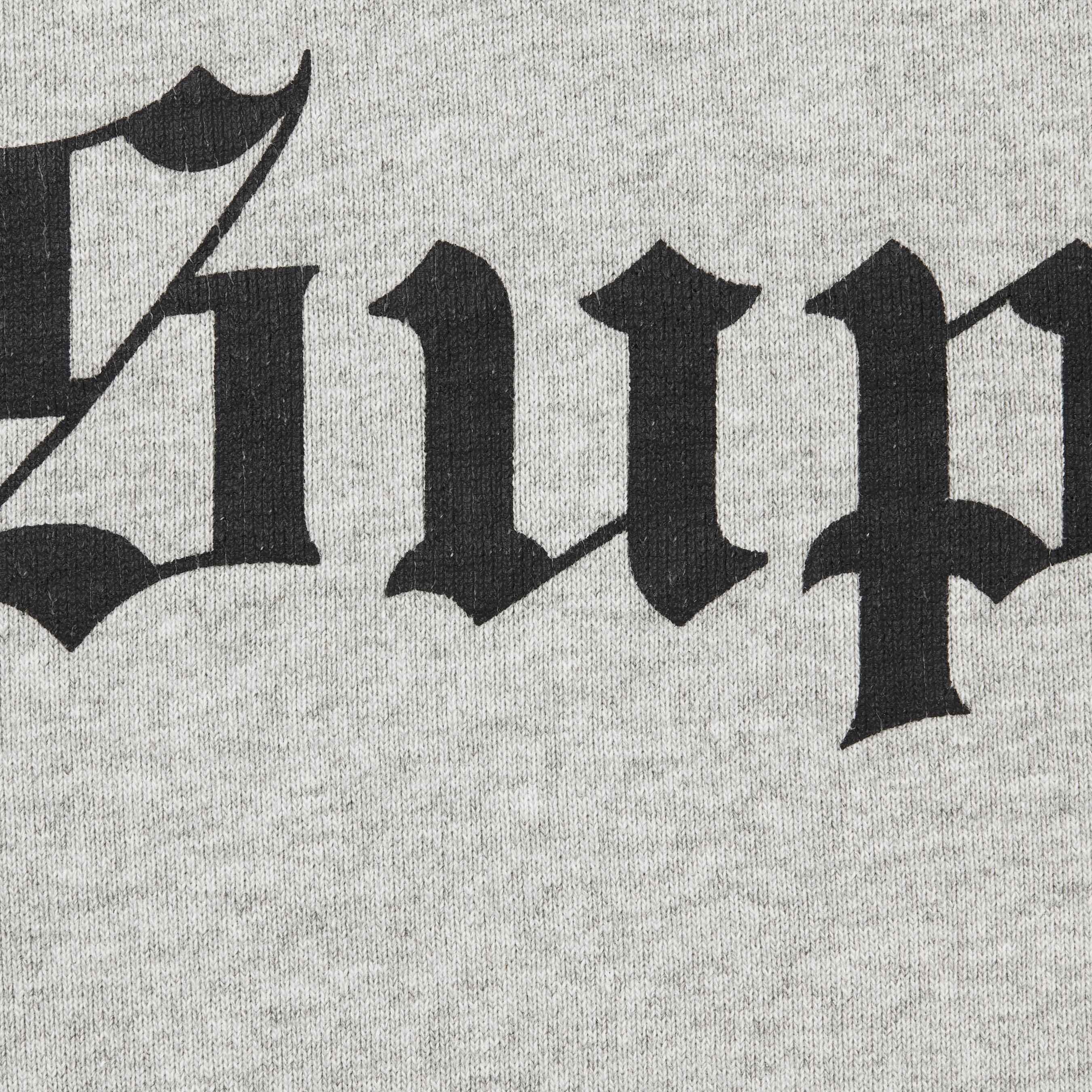 Supreme Washed Old English Hooded Sweatshirt (FW25) - Heather Grey - $158