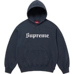 Supreme Washed Old English Hooded Sweatshirt (FW25) - Navy