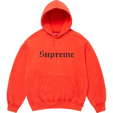Supreme Washed Old English Hooded Sweatshirt - Orange