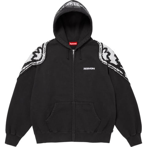 Supreme Wings Zip Up Hooded Sweatshirt - Black